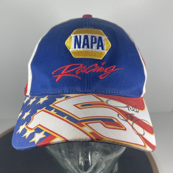NASCAR Hat Cap SIGNED Chase Authentics NAPA Racing Blue Red Michael Waltrip #15 - Picture 7 of 9